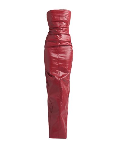 Rick Owens Woman Maxi Dress Red Size 2 Cotton, Elastomultiester, Rubber