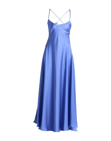 Hanita Woman Maxi Dress Blue Size L Polyester In Blue