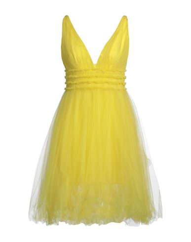 Maria Lucia Hohan Woman Mini Dress Yellow Size 6 Nylon, Elastane In Yellow