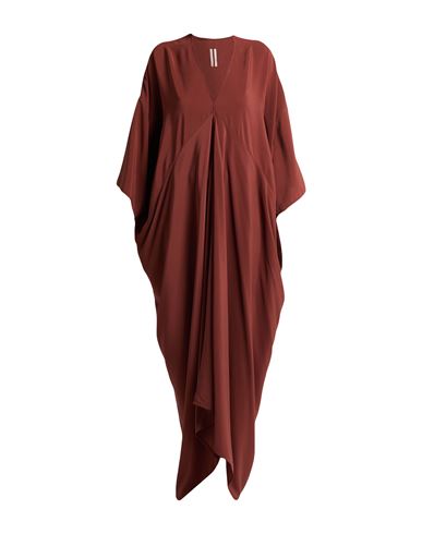 Rick Owens Woman Maxi Dress Chocolate Brown Size 6 Acetate, Silk