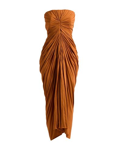 Rick Owens Woman Midi Dress Tan Size 10 Cotton