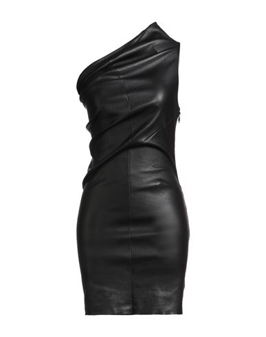 Rick Owens Woman Mini Dress Black Size 10 Lambskin, Cotton, Lycra