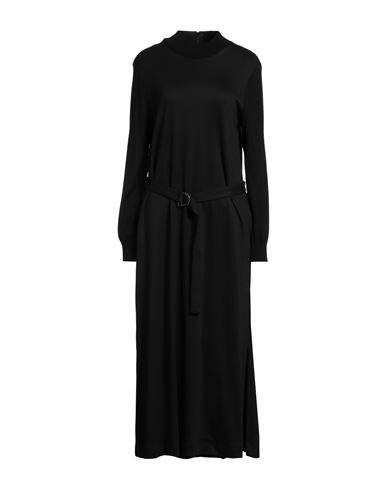 Peserico Easy Woman Midi Dress Black Size 10 Viscose, Virgin Wool, Polyamide
