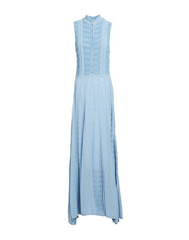 Elisabetta Franchi Woman Maxi Dress Light Blue Size 8 Viscose, Polyester In Blue