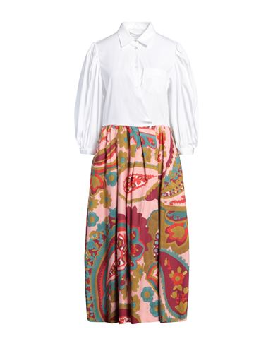 Sara Roka Woman Midi Dress White Size 14 Cotton, Polyamide, Elastane In White
