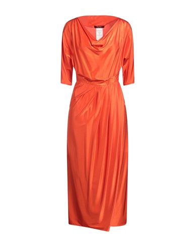 Max Mara Studio Woman Midi Dress Orange Size M Viscose, Elastane