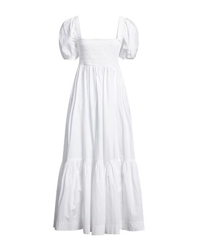 Shop Ganni Woman Maxi Dress White Size 14 Organic Cotton