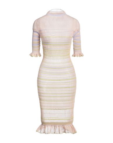 Nadia Wire Woman Midi Dress Light Brown Size 2 Polyester, Metallic Polyester, Nylon In Beige