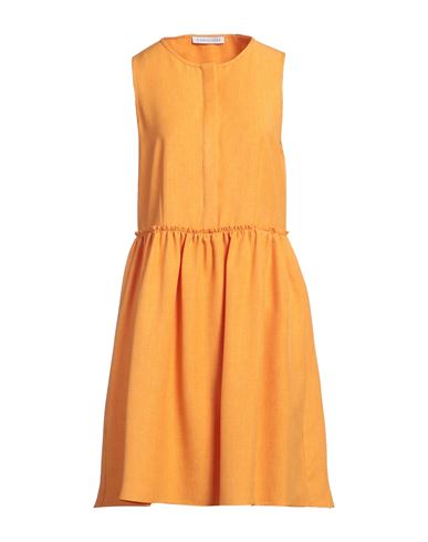 Caractere Caractère Woman Mini Dress Orange Size 12 Polyester In Orange
