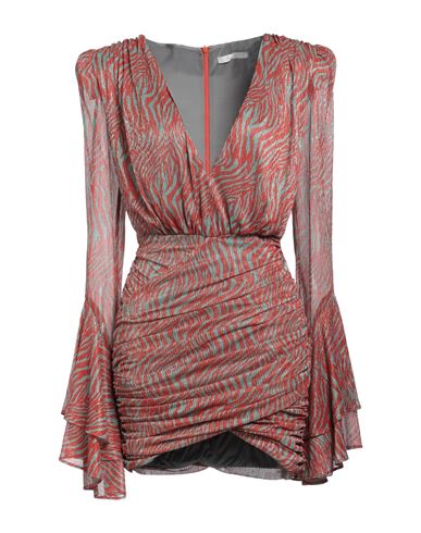 Silence Limited Woman Mini Dress Rust Size Xl Pes, Metal In Red
