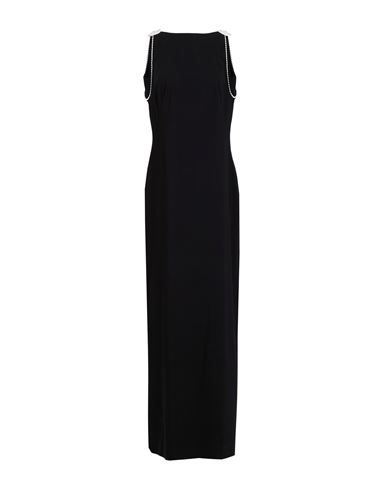 Dsquared2 Embellished Satin Open Back Long Dress In Black