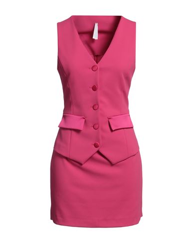 Imperial Woman Mini Dress Fuchsia Size M Polyester, Elastane In Pink