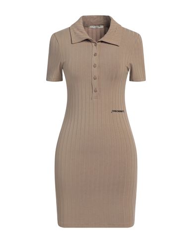 Hinnominate Woman Mini Dress Khaki Size M Viscose, Elastane In Beige