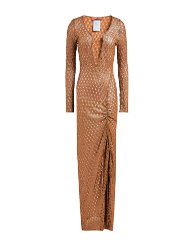 Shop Missoni Woman Maxi Dress Camel Size 6 Viscose In Beige