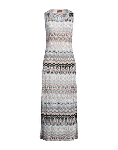 Missoni Zigzag Embellished Metallic Knitted Maxi Dress In Beige