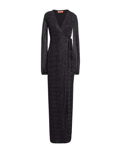 MISSONI MISSONI WOMAN MAXI DRESS BLACK SIZE 6 VISCOSE, METAL, POLYAMIDE 