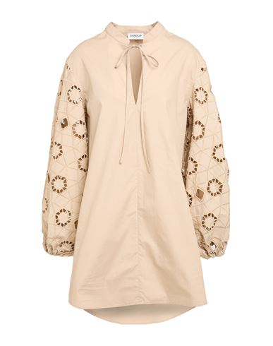 Dondup Woman Mini Dress Beige Size 4 Cotton In Neutral