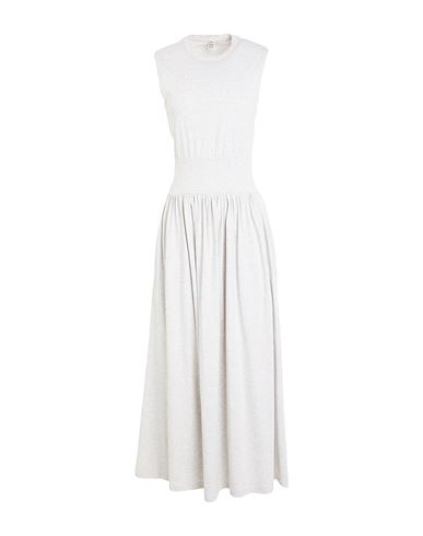 Totême Toteme Woman Maxi Dress Light Grey Size Xxs Organic Cotton In White