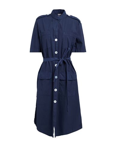 Massimo Alba Woman Midi Dress Navy Size M Cotton, Elastane In Blue