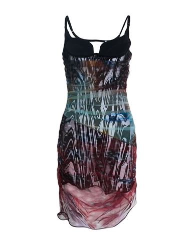 Mugler Multicolor Ruffled Minidress In Red