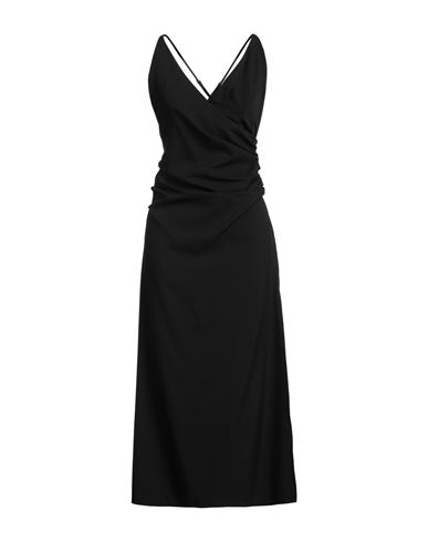 Shop Solotre Woman Maxi Dress Black Size 6 Polyester, Elastane