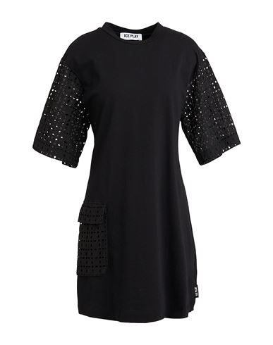 Ice Play Woman T-shirt Black Size L Cotton, Polyester In Black