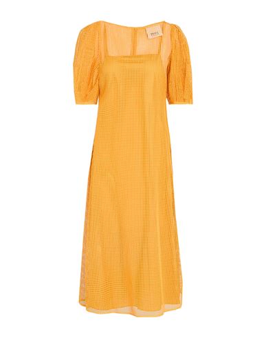 Erika Cavallini Woman Midi Dress Mandarin Size 10 Cotton In Mandarin