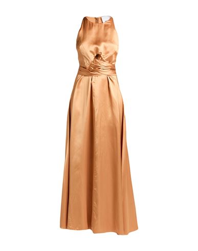 Erika Cavallini Woman Maxi Dress Camel Size 10 Viscose In Beige