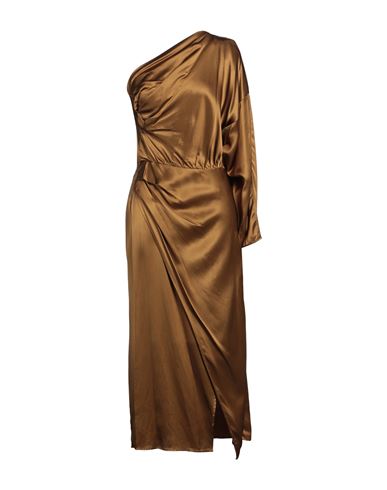 Erika Cavallini Woman Maxi Dress Camel Size 6 Viscose In Beige