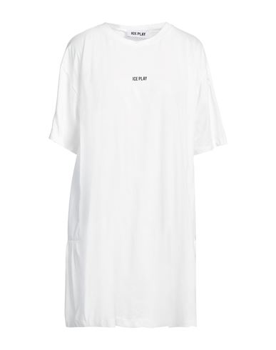 Ice Play Woman Mini Dress White Size M Cotton In White