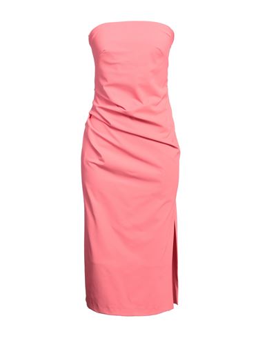 Icona By Kaos Woman Midi Dress Coral Size 8 Polyester, Elastane
