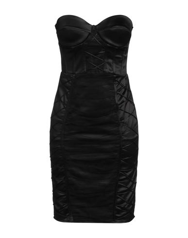 Elisabetta Franchi Woman Mini Dress Black Size 12 Acetate, Polyamide, Elastane In Black