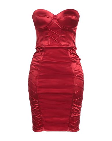 Elisabetta Franchi Woman Mini Dress Red Size 4 Acetate, Polyamide, Elastane In Red
