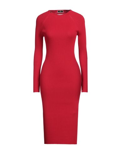 Elisabetta Franchi Woman Midi Dress Red Size 10 Viscose, Polyester