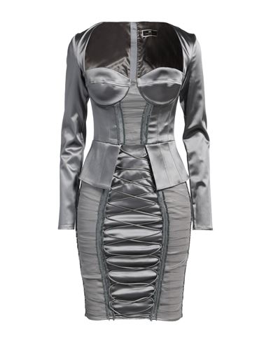 Elisabetta Franchi Woman Mini Dress Grey Size 4 Acetate, Polyamide, Elastane