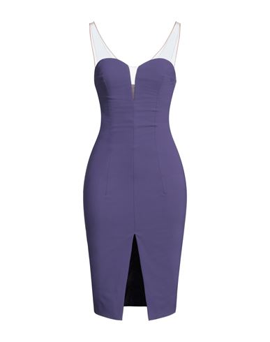 Elisabetta Franchi Woman Midi Dress Purple Size 8 Polyamide, Elastane