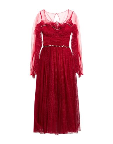 Elisabetta Franchi Woman Midi Dress Red Size 8 Polyamide In Red
