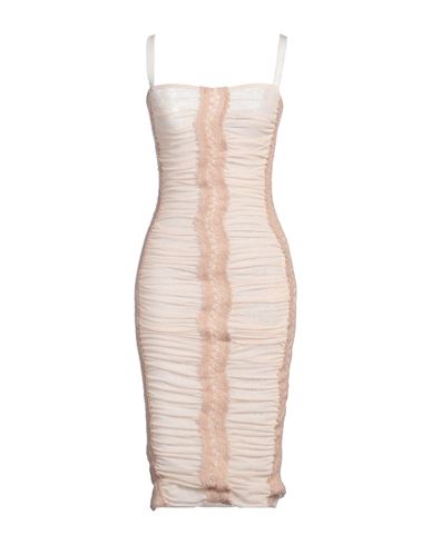 Elisabetta Franchi Woman Midi Dress Light Pink Size 4 Cotton, Elastane, Acrylic, Polyamide, Mohair W In Pink