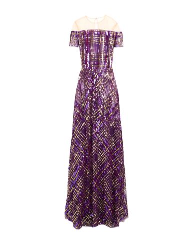 Elisabetta Franchi Red Carpet Woman Maxi Dress Purple Size 6 Polyamide, Plastic In Purple