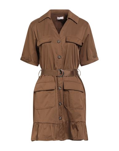 Liu •jo Woman Mini Dress Camel Size 12 Polyester, Polyamide In Brown