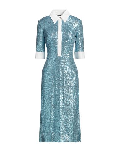 Elisabetta Franchi Woman Midi Dress Azure Size 4 Polyester, Elastane In Blue