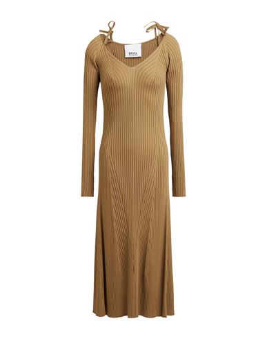 Erika Cavallini Woman Midi Dress Military Green Size M Vinylal, Polyamide In Green