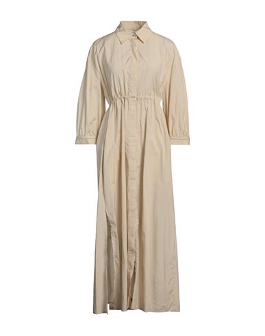 Shop Peserico Woman Maxi Dress Sand Size 6 Cotton, Polyester In Beige
