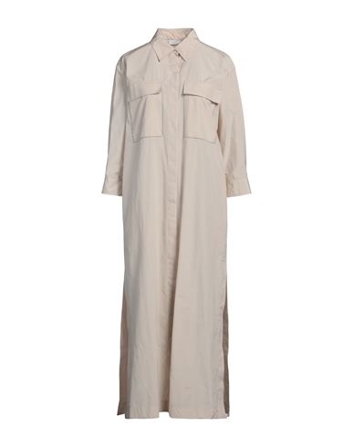 Peserico Woman Maxi Dress Beige Size 10 Cotton, Polyester In Beige