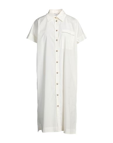 Shop Peserico Woman Midi Dress White Size 6 Cotton, Polyester