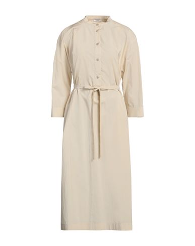 Shop Peserico Woman Midi Dress Beige Size 6 Cotton, Polyester