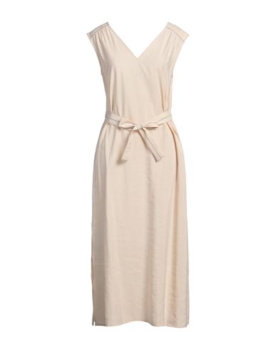 Peserico Woman Midi Dress Beige Size 6 Modal, Polyester In Beige