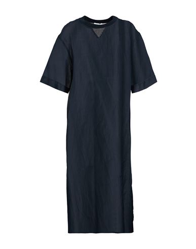 Peserico V-neck Midi Dress In Navy