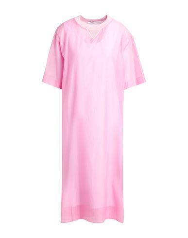 Shop Peserico Woman Midi Dress Pink Size 6 Metal, Cotton, Silk, Elastane