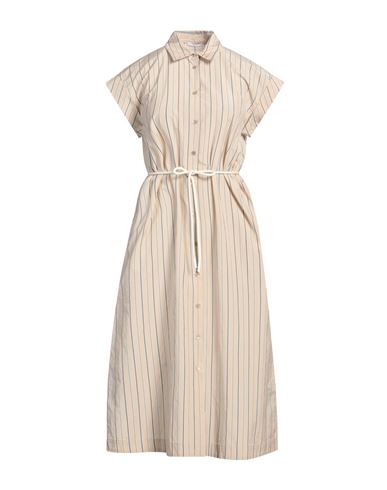 Peserico Woman Midi Dress Sand Size 6 Cotton, Polyester In Beige